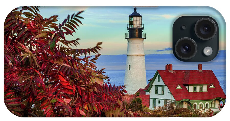 Portland Head Light iPhone Case featuring the photograph Portland Maine Lighthouse in Maine - Cape Elizabeth by Gregory Ballos