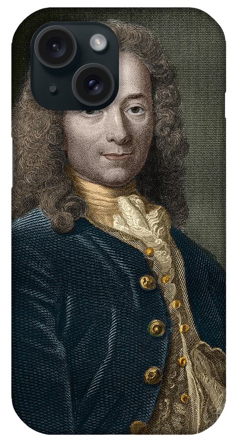 Voltaire iPhone Case featuring the painting Portrait of Francois-Marie Arouet, aka Voltaire by French School