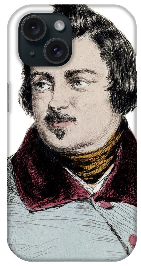 Portrait Of Honore De Balzac iPhone Case featuring the drawing Portrait Of Honore De Balzac by Unknown