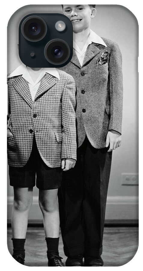 Sibling iPhone Case featuring the photograph Portrait Of Two Boys Indoor by George Marks