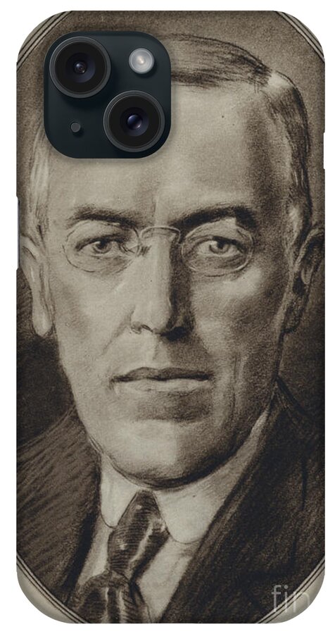Portraits Of American Statesmen iPhone Case featuring the painting Portraits Of American Statesmen, Woodrow Wilson by Gordon Ross