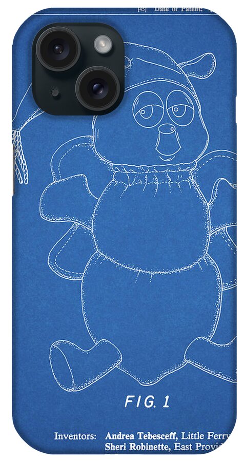 Pp1070-blueprint Stuffed Animal Poster iPhone Case featuring the digital art Pp1070-blueprint Stuffed Animal Poster by Cole Borders