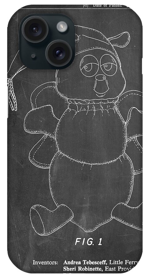 Pp1070-chalkboard Stuffed Animal Poster iPhone Case featuring the digital art Pp1070-chalkboard Stuffed Animal Poster by Cole Borders