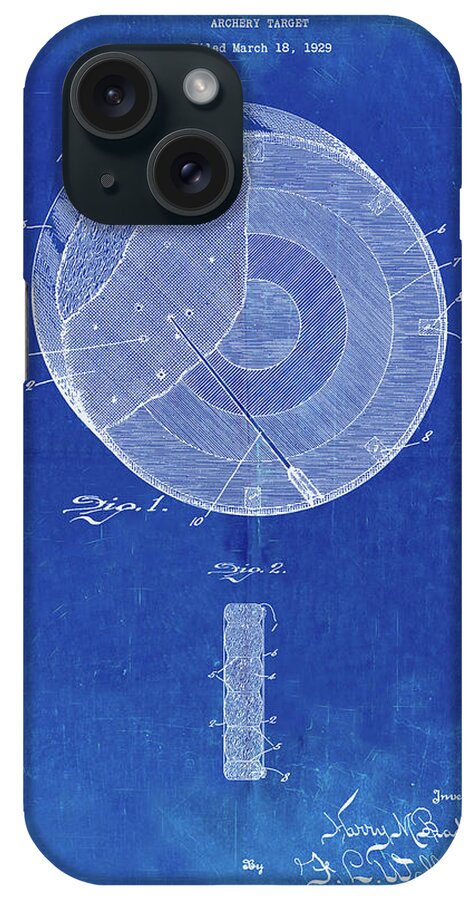 Pp439-faded Blueprint Crecent Wrench 1915 Patent Poster iPhone Case featuring the digital art Pp439-faded Blueprint Crecent Wrench 1915 Patent Poster by Cole Borders