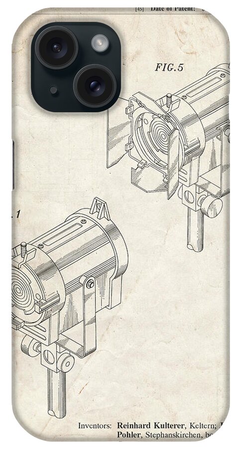 Pp548-vintage Parchment Stage Lighting Patent Poster iPhone Case featuring the digital art Pp548-vintage Parchment Stage Lighting Patent Poster by Cole Borders
