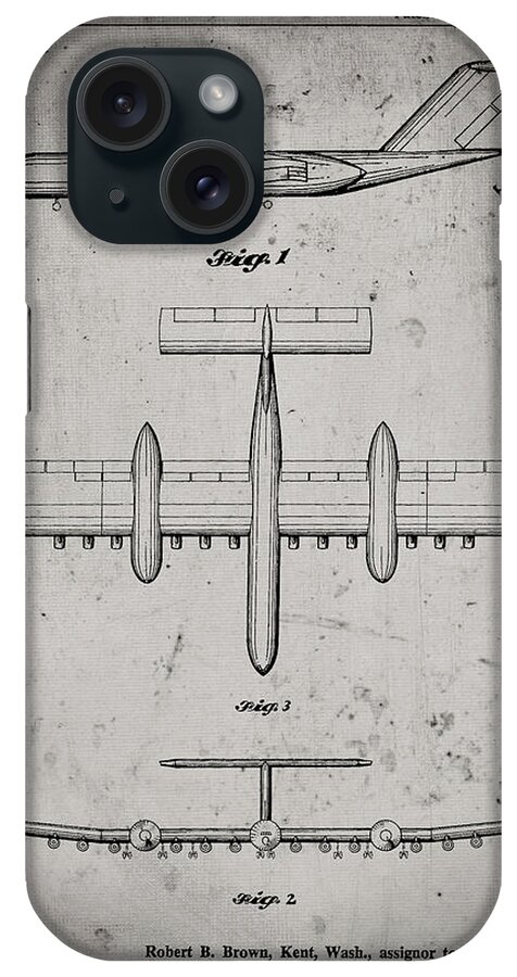 Pp749-faded Grey Boeing Rc-1 Airplane Concept Patent Poster iPhone Case featuring the digital art Pp749-faded Grey Boeing Rc-1 Airplane Concept Patent Poster by Cole Borders