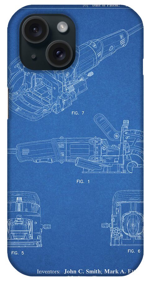 Pp989-blueprint Plate Joiner Patent Poster iPhone Case featuring the digital art Pp989-blueprint Plate Joiner Patent Poster by Cole Borders