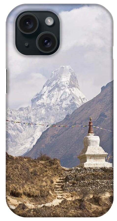 Scenics iPhone Case featuring the photograph Prayer Flags And Ornament On Hillside by Cultura Exclusive/ben Pipe Photography