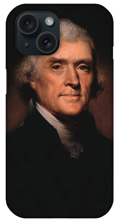 #faatoppicks iPhone Case featuring the painting President Thomas Jefferson by War Is Hell Store