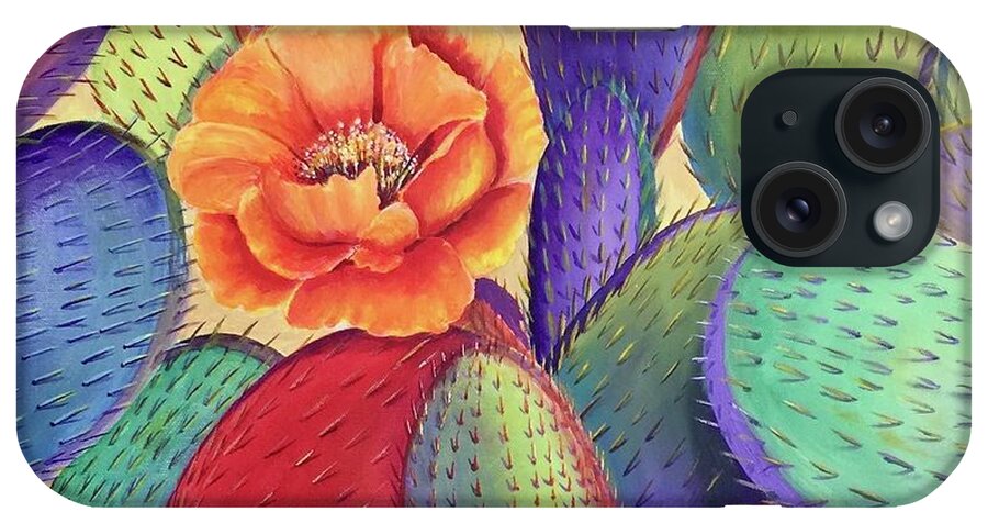 Desert iPhone Case featuring the painting Prickly Rose Garden by Jane Ricker