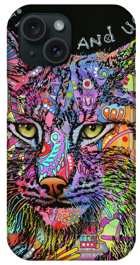 Fur Coats iPhone Case featuring the mixed media Psychedelic Bobcat by Dean Russo- Exclusive