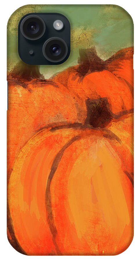 Pumpkins 1 iPhone Case featuring the mixed media Pumpkins 1 by Natasha Wescoat