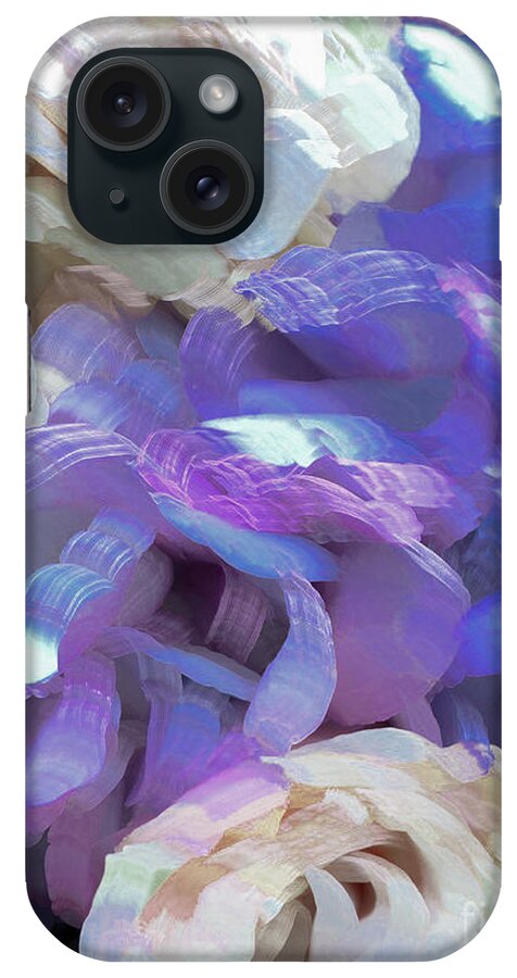 Abstract iPhone Case featuring the photograph Purple and White flower abstract by Phillip Rubino