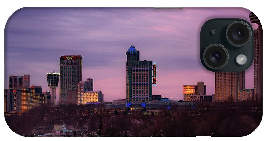 Niagara Falls Ontario iPhone Case featuring the photograph Purple Haze Skyline by Lora J Wilson