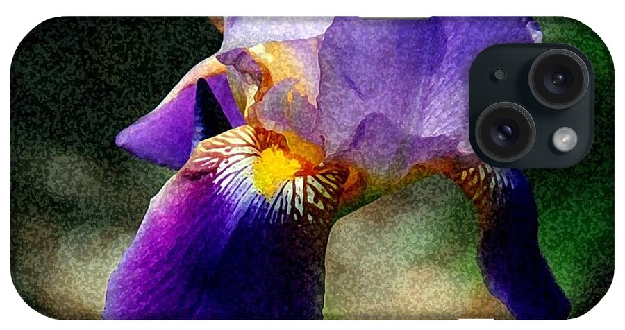 Nature iPhone Case featuring the digital art Purple Iris by Vallee Johnson