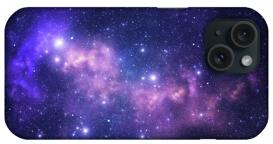 Dust iPhone Case featuring the photograph Purple Space Stars by Sololos