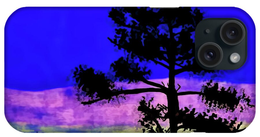 Sunset iPhone Case featuring the drawing Purple Sunset Bay by D Hackett