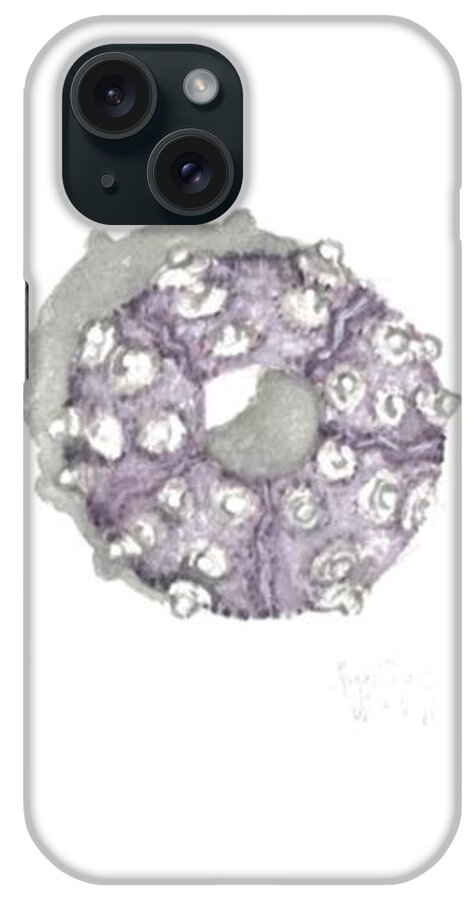 Urchin iPhone Case featuring the painting Purple Urchin by Maggii Sarfaty