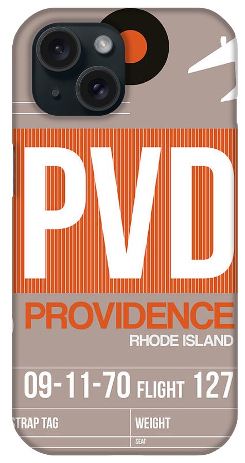 Vacation iPhone Case featuring the digital art PVD Providence Luggage Tag II by Naxart Studio