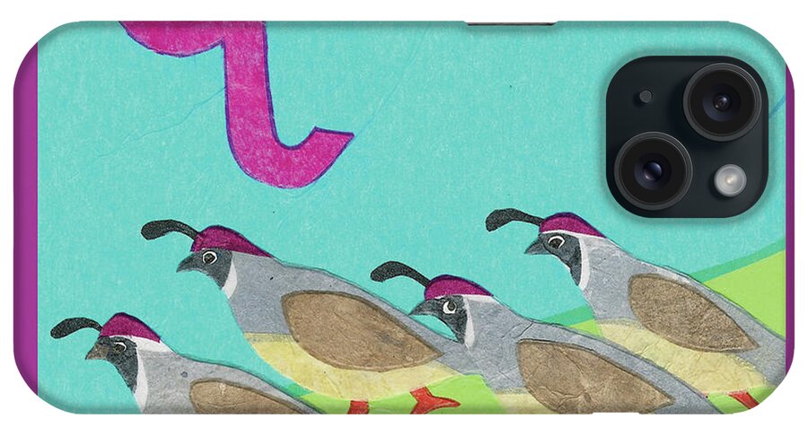 Q Is For Quail iPhone Case featuring the painting Q Is For Quail by Kim Jacobs