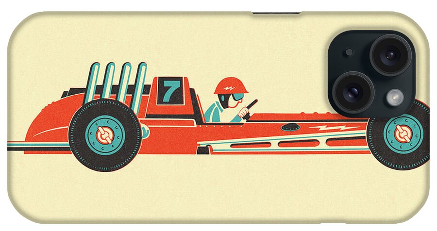 Auto iPhone Case featuring the drawing Race Car by CSA Images