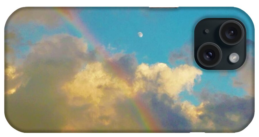 - Rainbow After The Storm iPhone Case featuring the photograph - Rainbow after the Storm by THERESA Nye