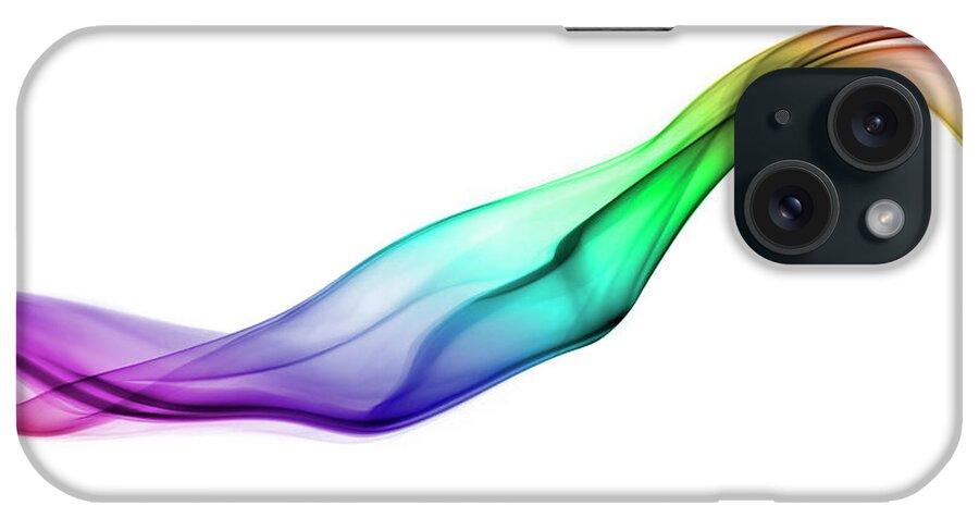Curve iPhone Case featuring the photograph Rainbow Coloured Curve Of Smoke by Anthony Bradshaw
