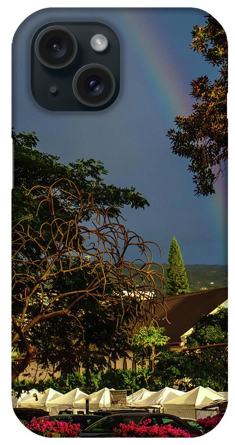 Hawaii iPhone Case featuring the photograph Rainbow ended at the Church by John Bauer