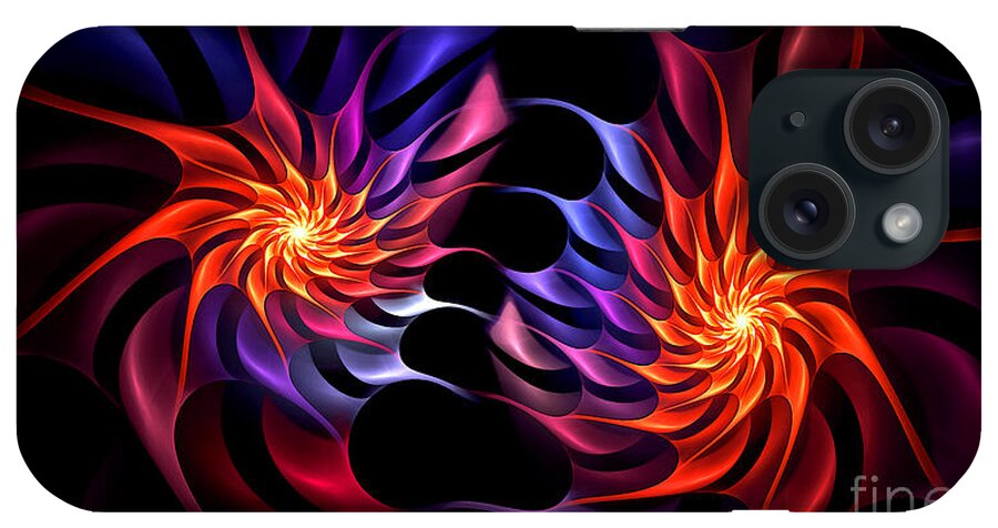 Rainbows iPhone Case featuring the digital art Rainbow Floral-3 by Doug Morgan