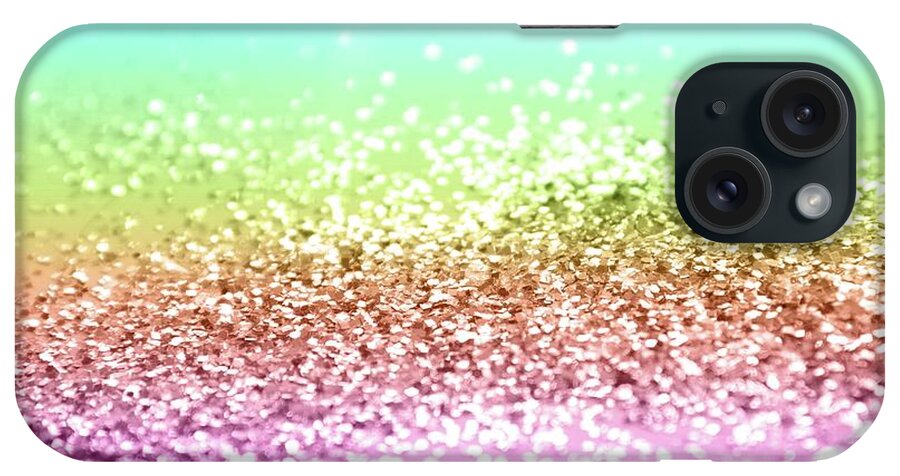Color iPhone Case featuring the photograph Rainbow Girls Glitter #1 #shiny #decor #art by Anitas and Bellas Art