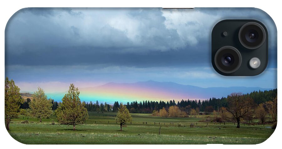 Rainbow iPhone Case featuring the photograph Rainbow in the Valley by Randy Robbins