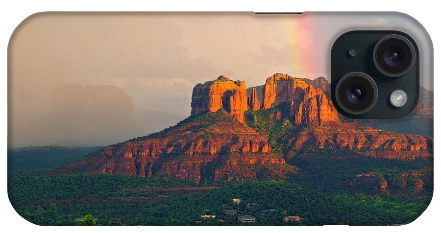 Scenics iPhone Case featuring the photograph Rainbow Over Arizona Scenery by Dougberry