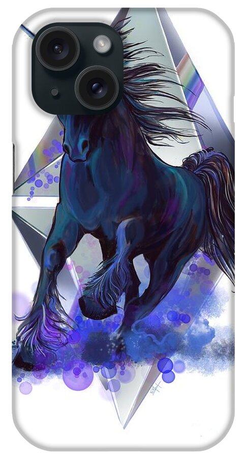 Unicorn iPhone Case featuring the painting Rainbow unicorn by Sassan Filsoof