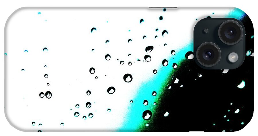 Linda Brody iPhone Case featuring the digital art Raindrops 3 Abstract by Linda Brody