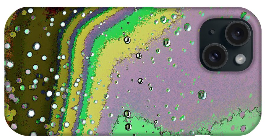 Linda Brody iPhone Case featuring the digital art Raindrops 4 Abstract by Linda Brody