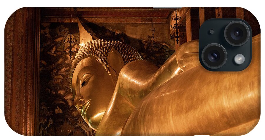 Reclining Buddha iPhone Case featuring the photograph Reclining Buddha At Wat Pho (temple Of The Reclining Buddha) by Cavan Images