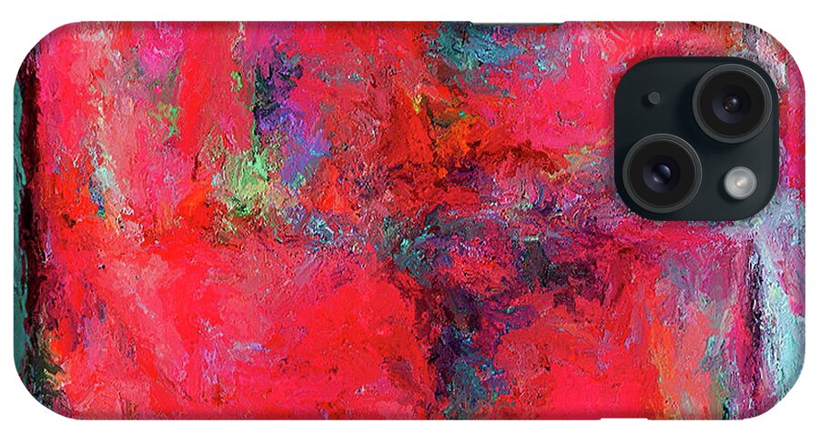  iPhone Case featuring the painting Rectangular Red by Rein Nomm