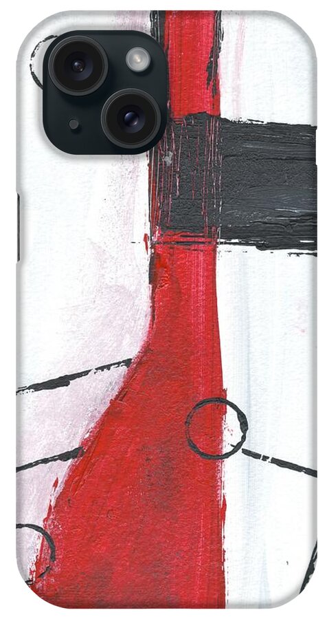 Abstract iPhone Case featuring the painting Red and Black Study 2 by Christine Chin-Fook