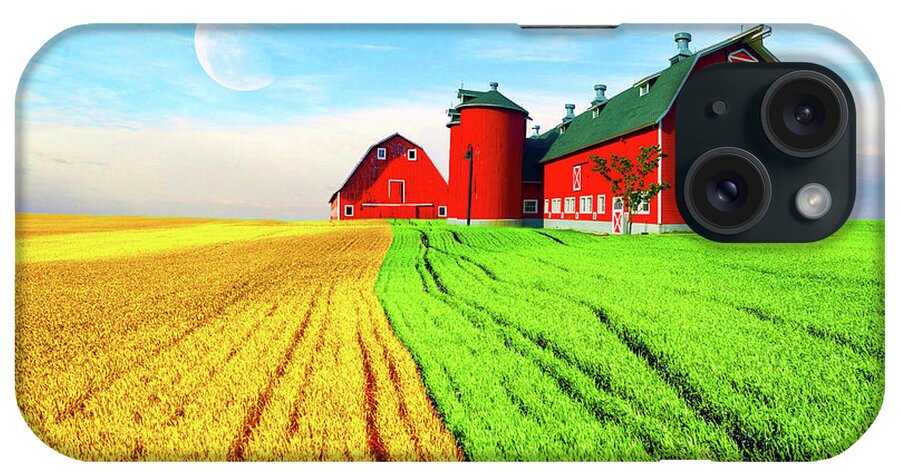 Red Barn iPhone Case featuring the mixed media Red Barn by Ata Alishahi