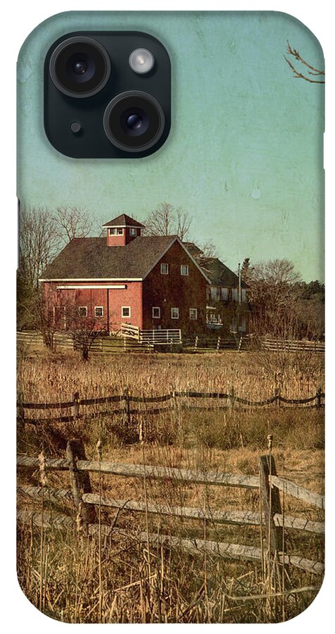 New England Winter Scenes iPhone Case featuring the photograph Red Barn in Winter by Joann Vitali
