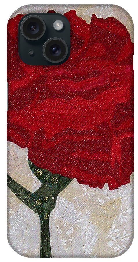 Carnation iPhone Case featuring the tapestry - textile Red Carnation by Pam Geisel