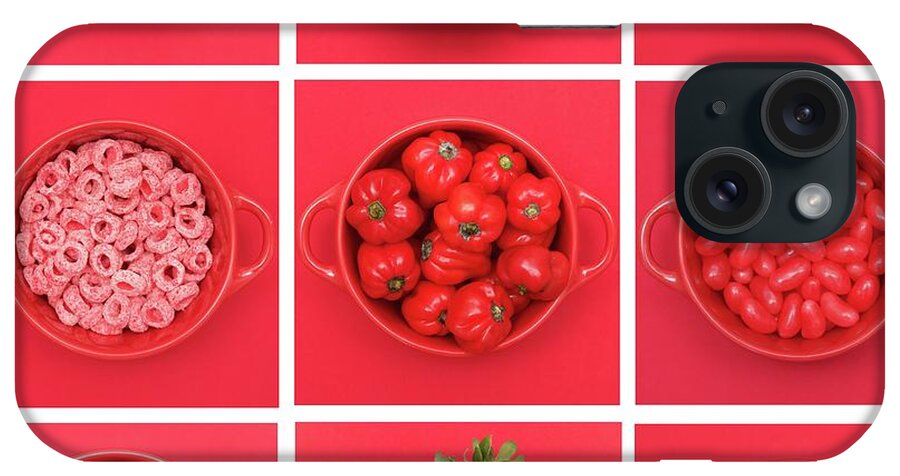 Cherry iPhone Case featuring the photograph Red Fruit And Vegetables Arranged In by Sarah Saratonina
