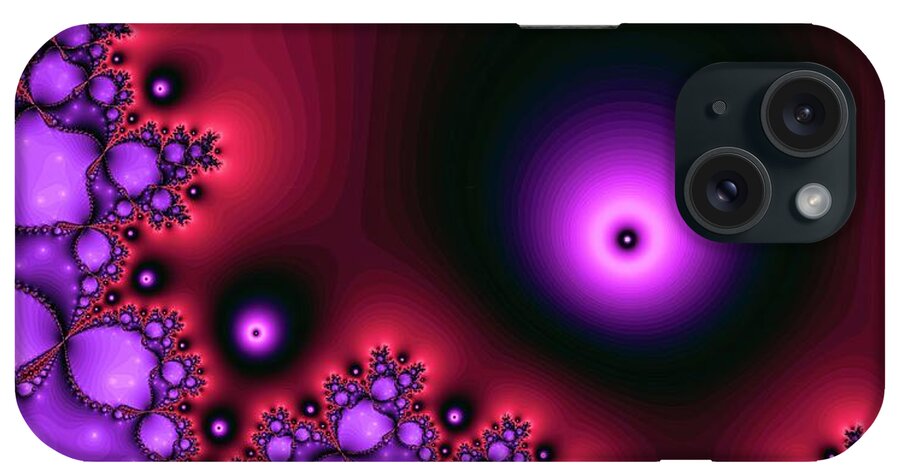 Fractal iPhone Case featuring the digital art Red Glowing Bliss Abstract by Don Northup