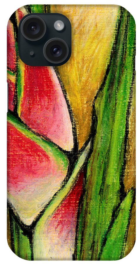 Tropical iPhone Case featuring the pastel Red Heliconia by AnneMarie Welsh