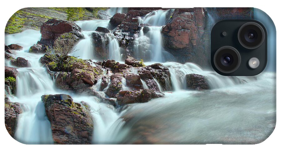 Red Rock Falls iPhone Case featuring the photograph Red Rock Falls Spring Closeup by Adam Jewell