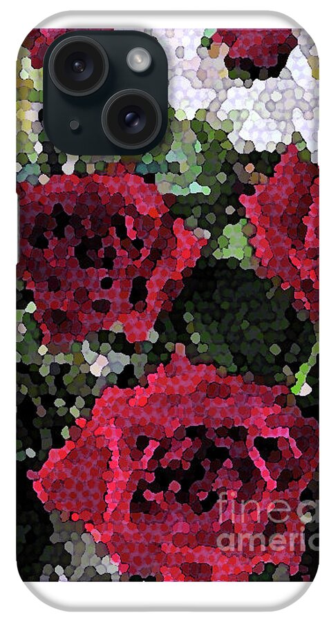 Rose iPhone Case featuring the photograph Red Roses Mosaic 1001 by Corinne Carroll