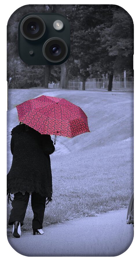  iPhone Case featuring the photograph Red Umbrella by Jack Wilson