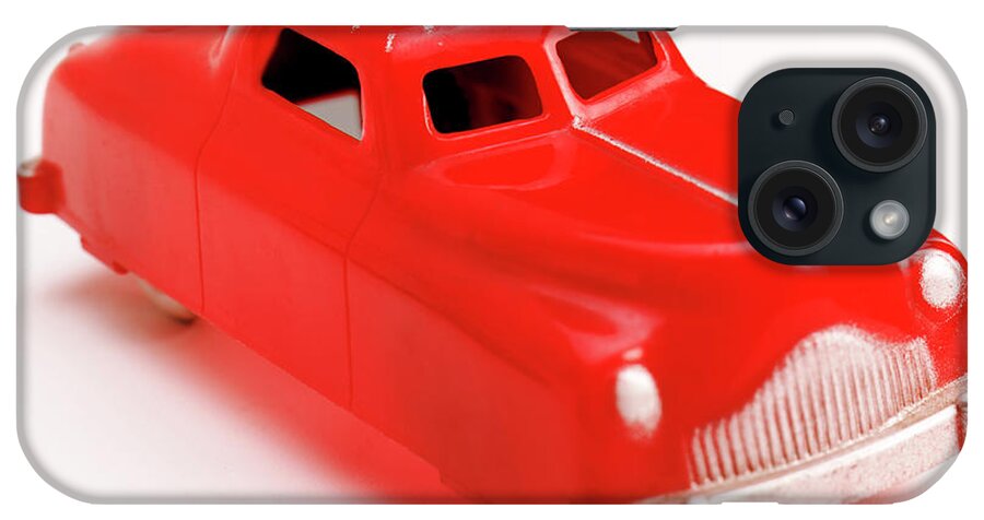 Auto iPhone Case featuring the drawing Red Vintage Car by CSA Images