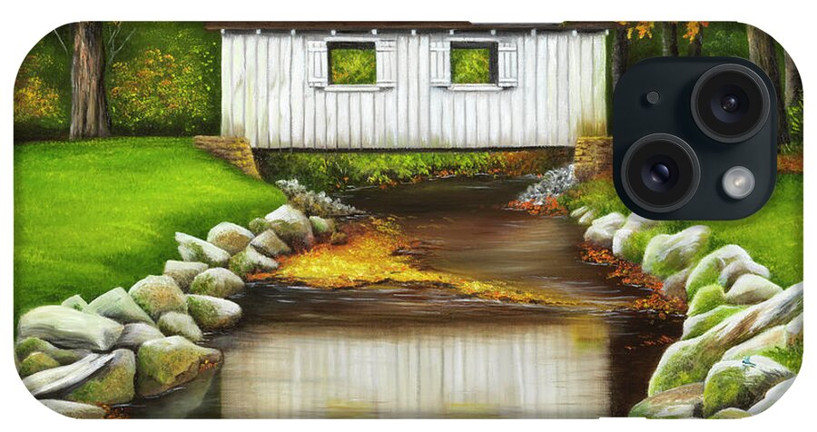Reflecting Waters iPhone Case featuring the painting Reflecting Waters by Art By Penny Elaine