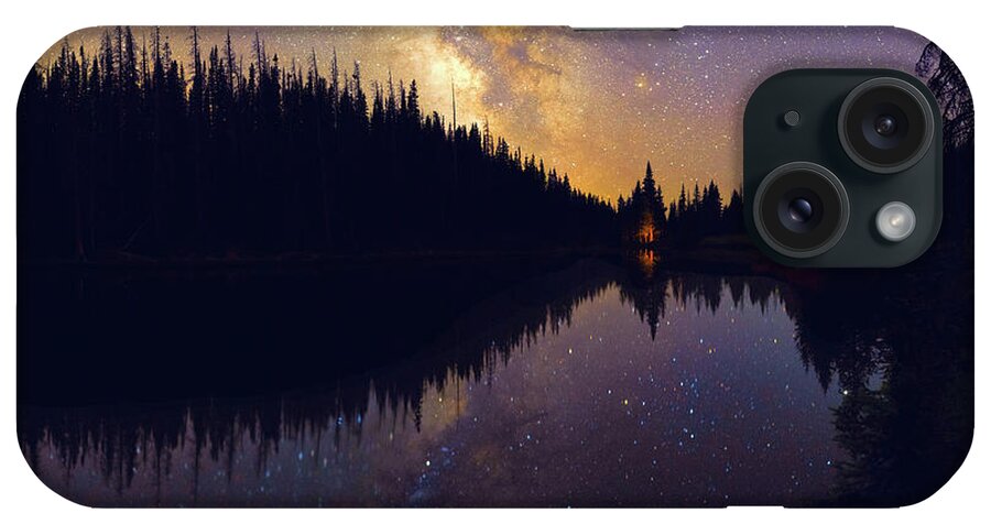 Colorado iPhone Case featuring the photograph Milky Way at Lake Irene in Colorado's Rocky Mountains by OLena Art by Lena Owens - Vibrant DESIGN